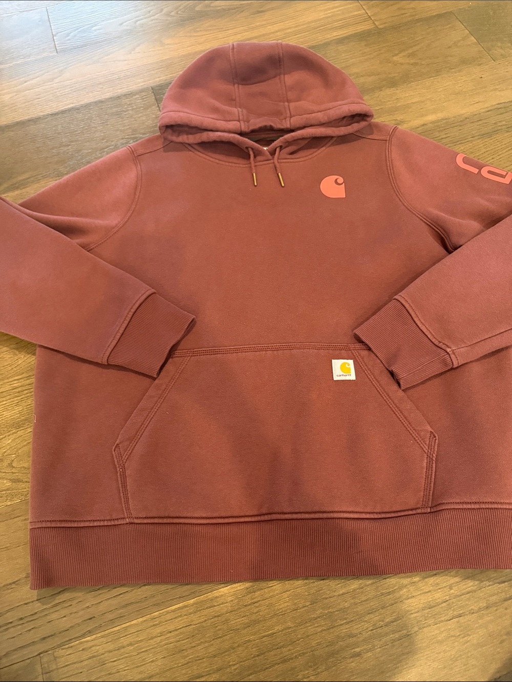 Carhartt Womens Crewneck Hoodie in Dusty Rose Size XL